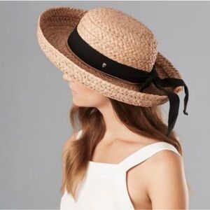 NWT Helen Kaminski Classic 5 Bretton Hat Black Bow Wide Brim